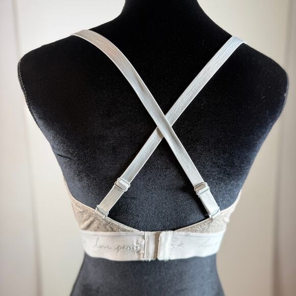 Victoria’s Secret PINK Wear Everywhere Bra 36DD Lightly Lined Gray Adjustable - Picture 2 of 8